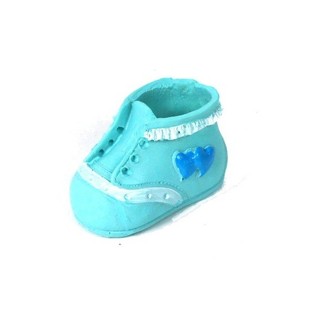 Topper de Gâteau Naissance - Chaussure de Bébé Bleue (2 pcs)